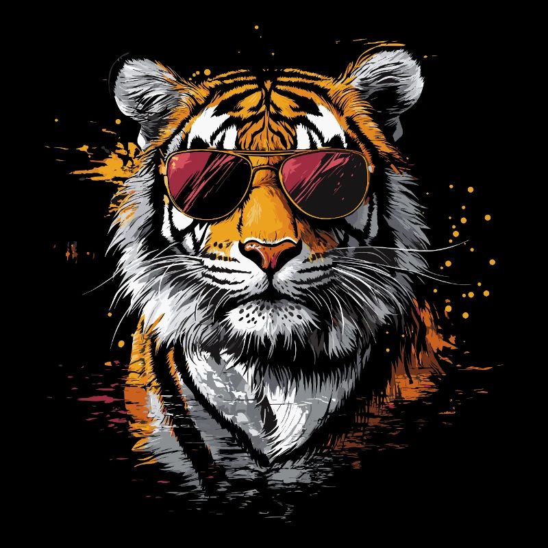 Tigre avec lunettes de soleil