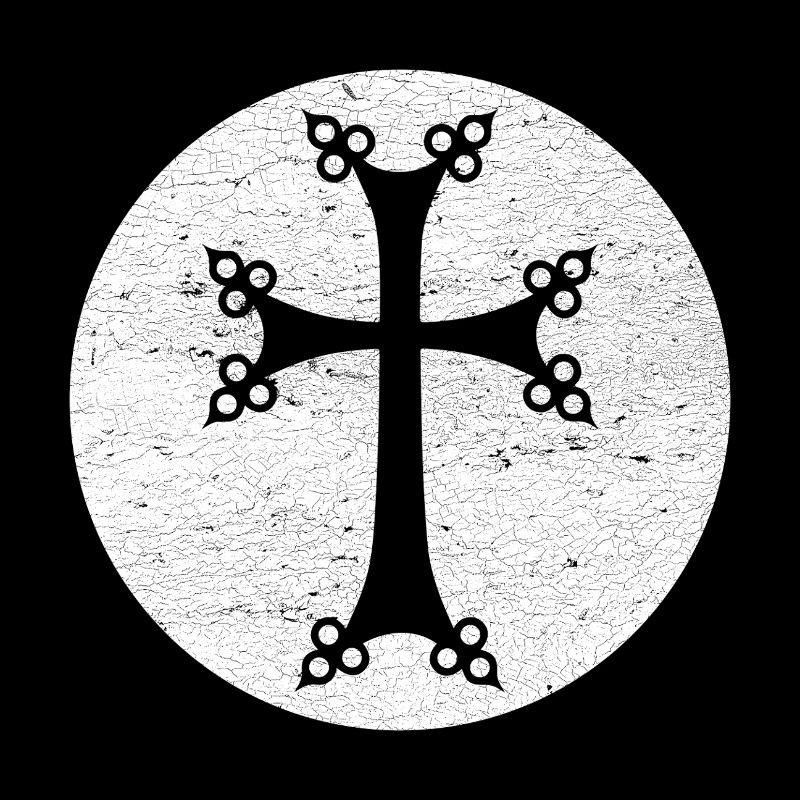 Stylized Armenian Cross in White Circle