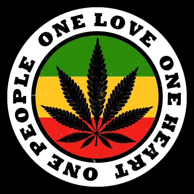 Paix et amour Rasta Leaf Design