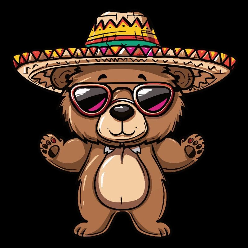 Bear Comic Funny Sombrero