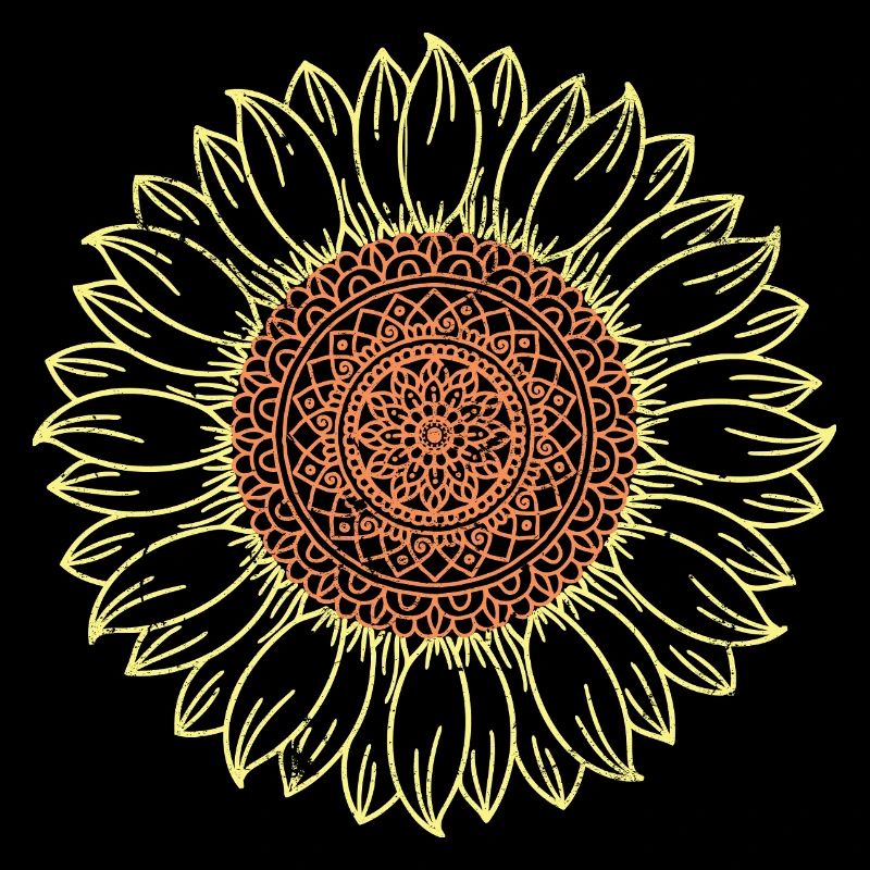 Conception complexe de mandala tournesol