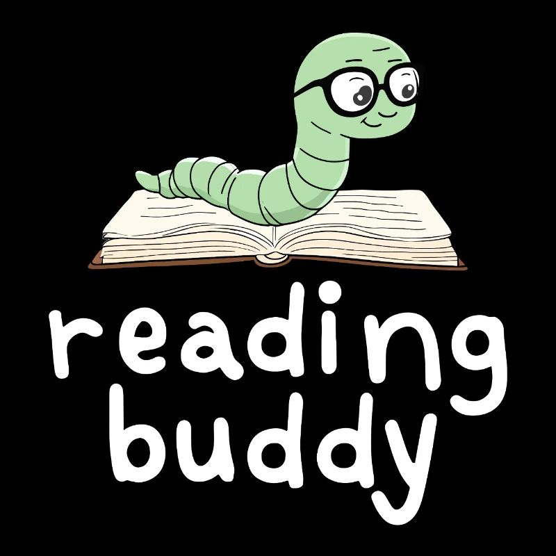 Reading friend Cute bookworm with book