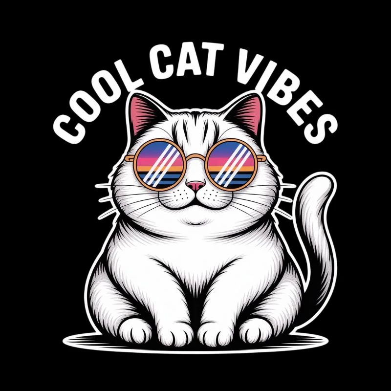 Chat copain avec lunettes Wave