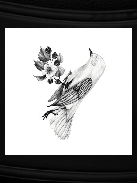 Bird with plants
