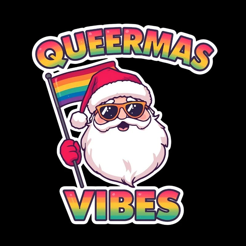 Queermas Vibes – Santa with rainbow flag