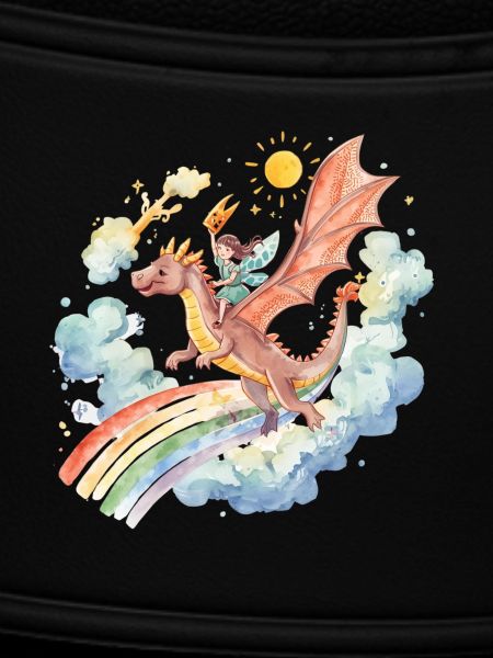 Mädchen mit Drachen und Regenbogen
