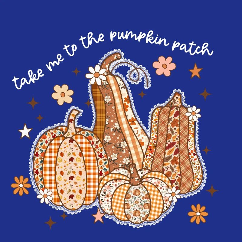 Patchwork Pumpkins Autumn Motif