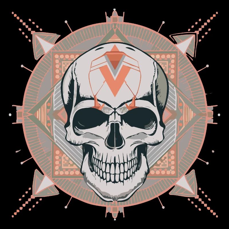 Cyber Geometrisches Schädel-Mandala