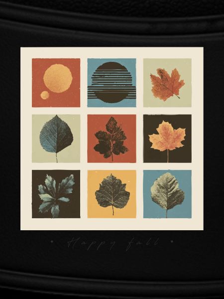 Autumn Leaf Mosaic Grid
