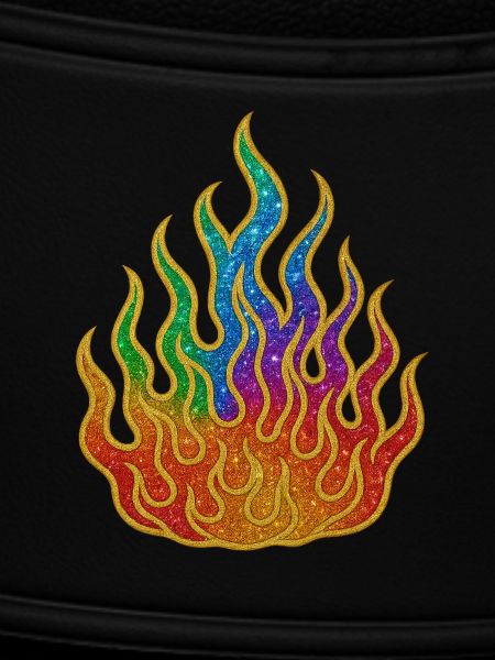 Rainbow Fire Glitter Flame