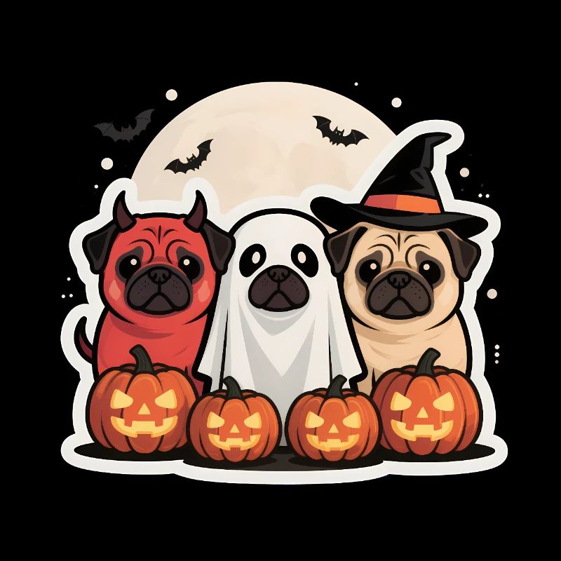 Mops Halloween Kostüm Lustig Kürbis Geschenk