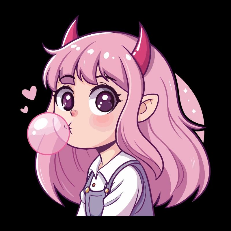 Rosahaariger Dämon Kaugummi