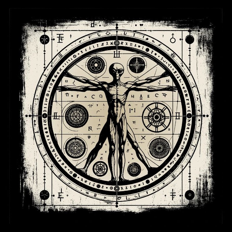 UFO Ancient Alien Geometry Human Design Hemd