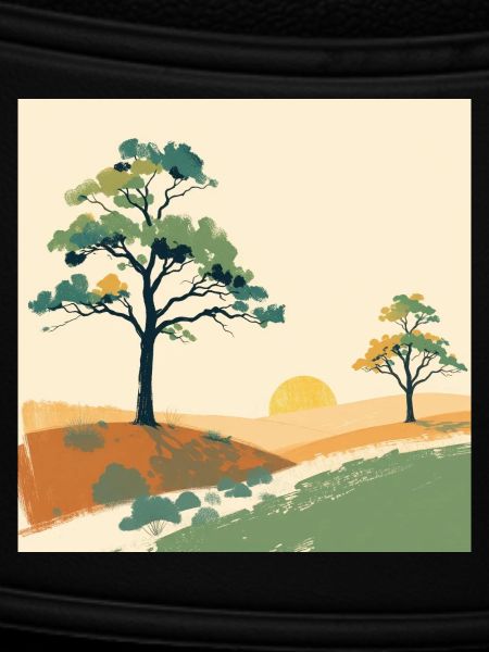 Pastel Sunset Trees