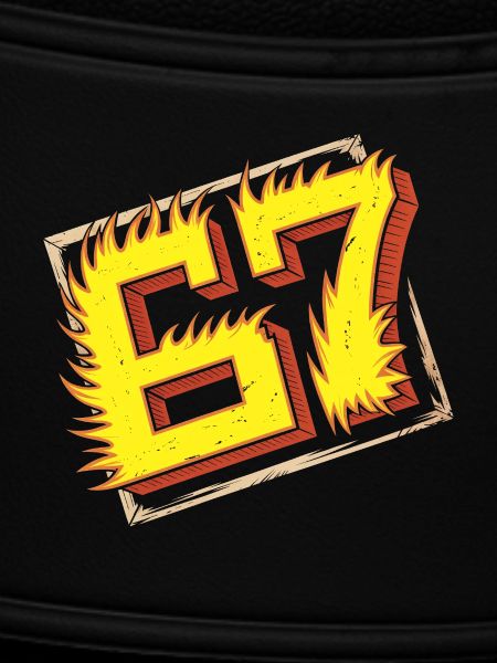 Flaming 67 Brainrot  Emblem