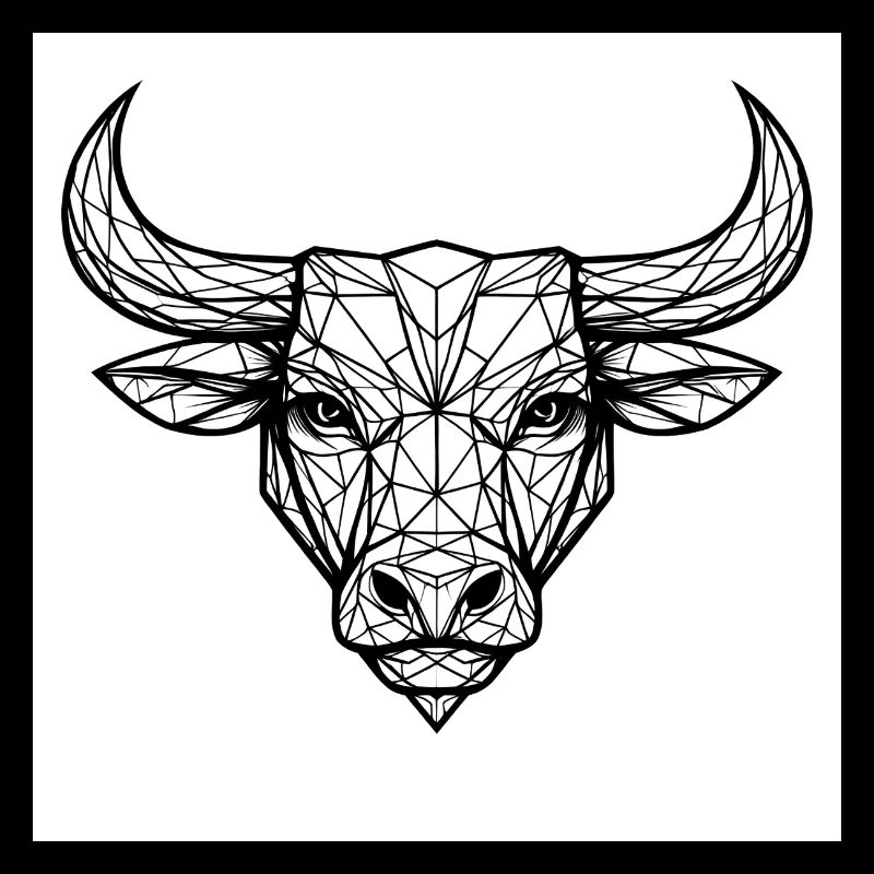 Geometric bull's head