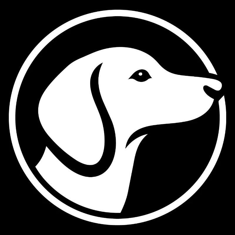 Dackel Logo – minimalistisches Hunde Emblem