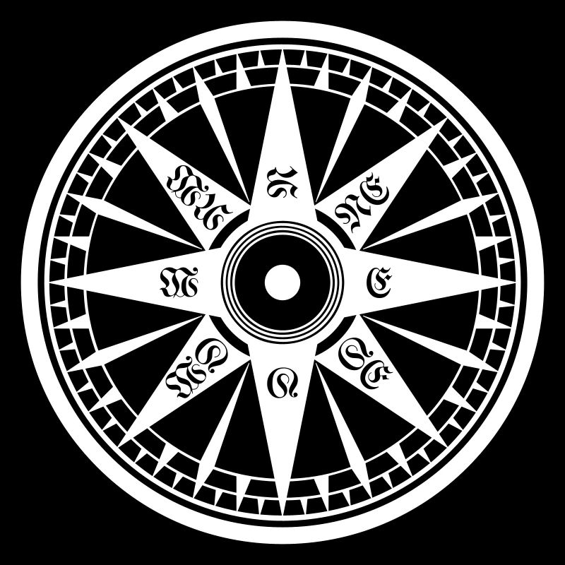 Kompass / Compass – Windrose, Schiffskompass