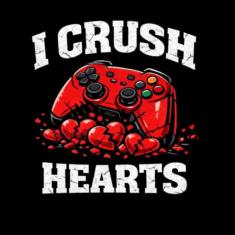  Valentines Day I Crush Hearts Video Game Lover