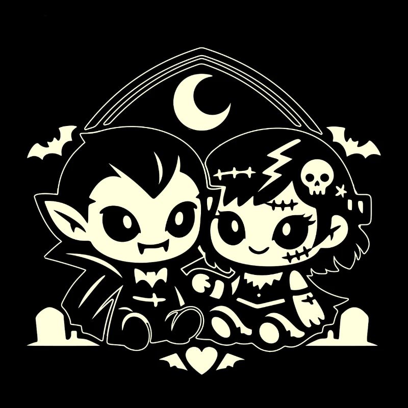 Duo de vampires adorables nocturnes