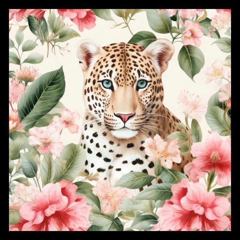 Aquarell-Blütenleopard