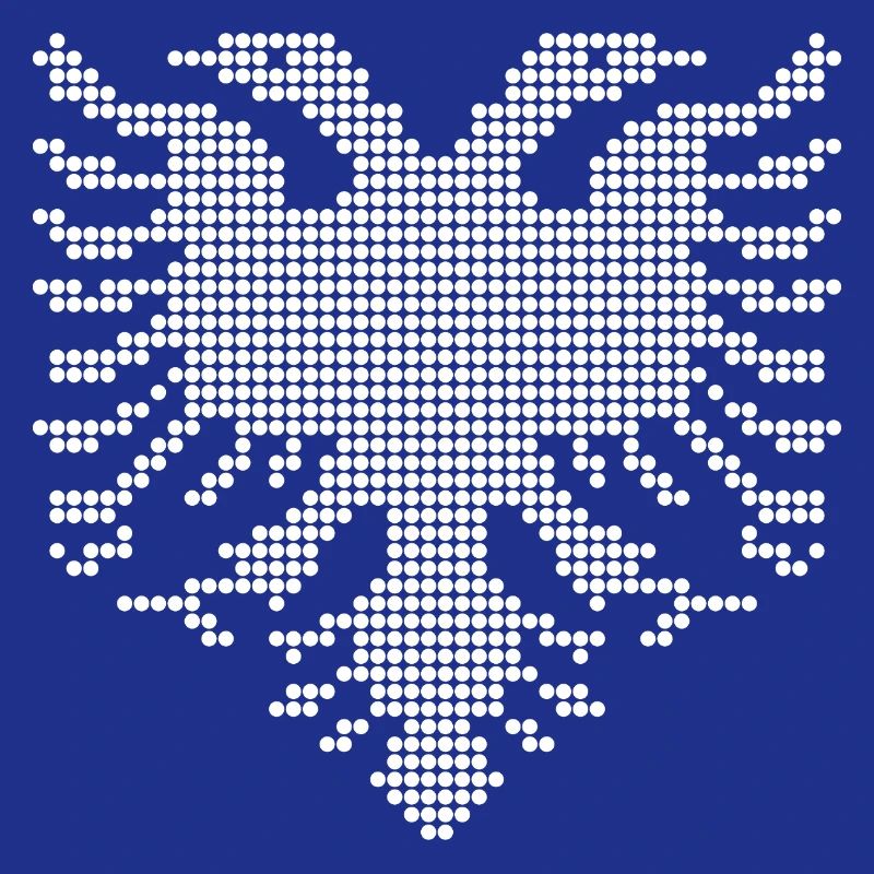 Albanian Double Headed Eagle Dotwork Emblem