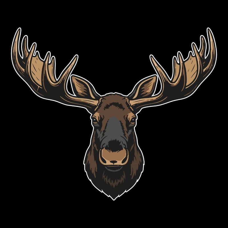 Majestic Elk Forest Logo Maskottchen Elch