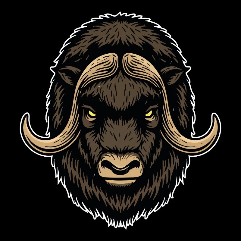 Arktische Moschusochse Wildmaskottchen-Logo