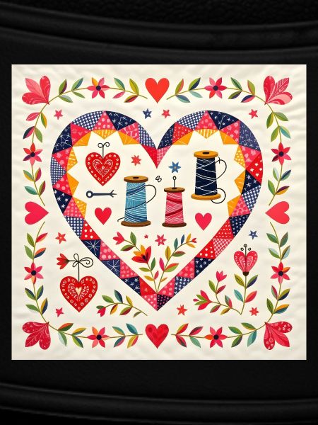 Patchwork Herz mit Garnen