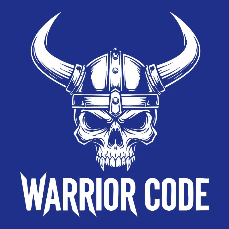 Kriegercode, Schädel, Wikinger, nordischer Hörnerhelm,