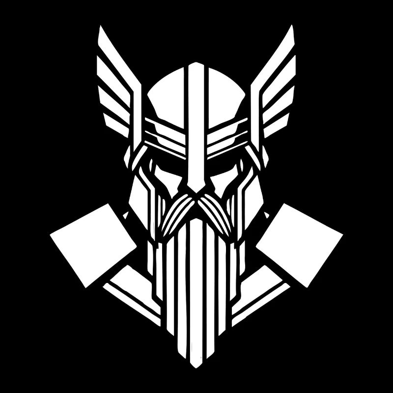 Viking Winged Geometric Valkyrie Modern Mascot
