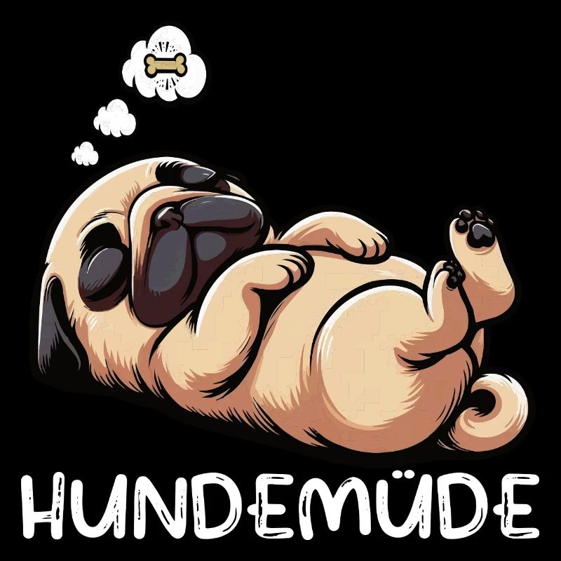 Hundemüde Mops Möpse Mopsbesitzer Mopsliebhaber 