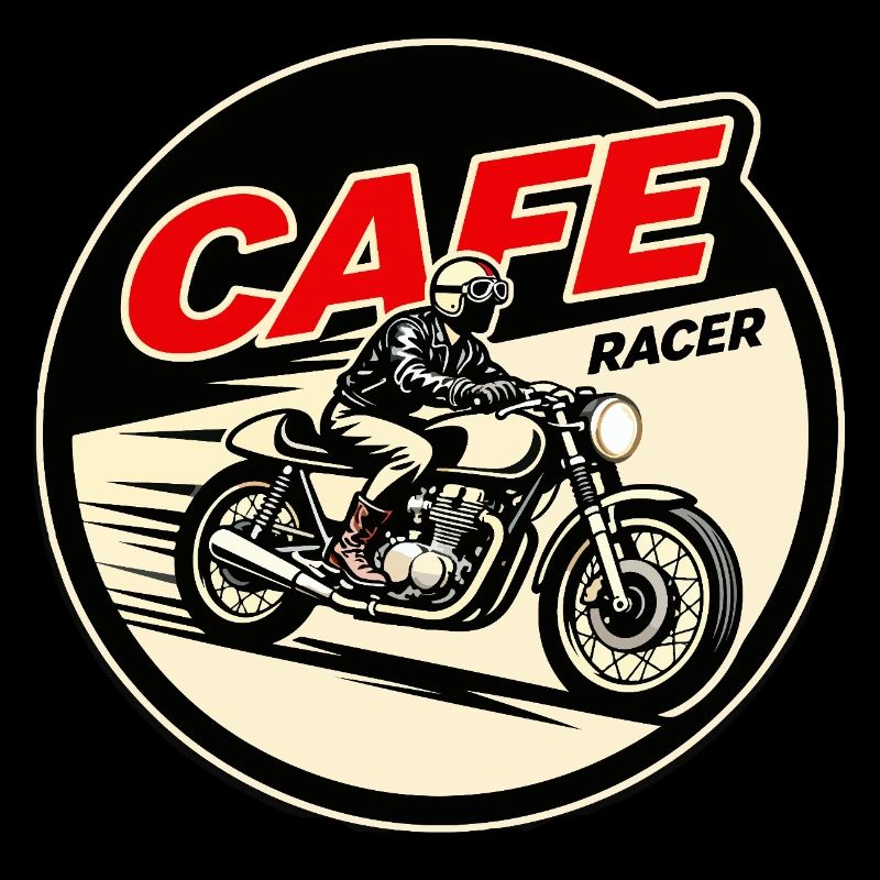 Cafe Racer Vintage Logo Circle