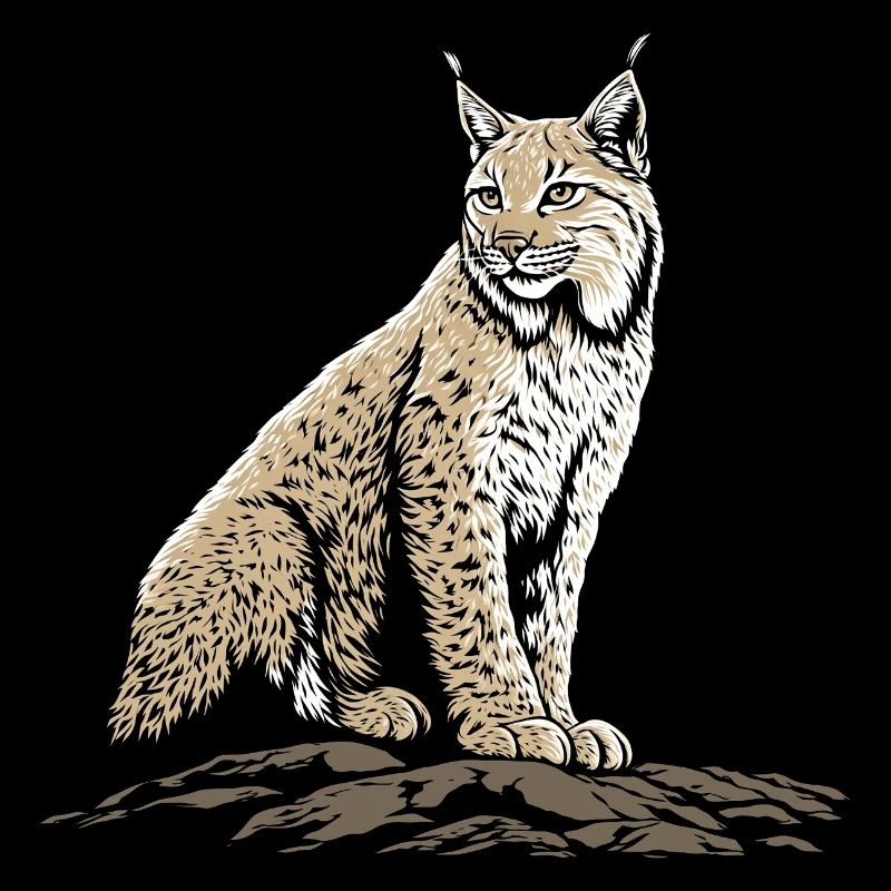Lynx Rock Portrait Wildcat Nature