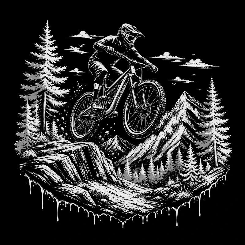 Sentier de descente VTT, vélo de montagne Alpes