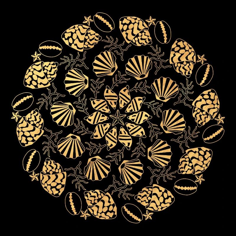 Mandala de coquillage - or