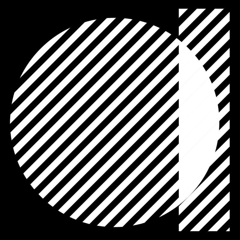 Geometric Stripe Circles Monochrome Pattern