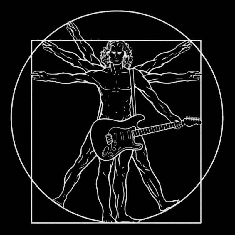 Vitruvianischer Gitarrenheld | Gitarre, Musik