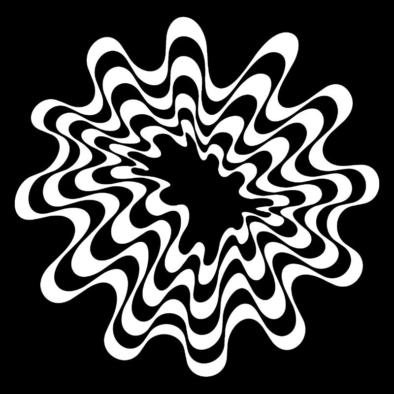 Hypnotic Black-White Swirl Mandala