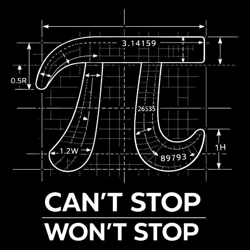 Pi Can't Stop Won't Stop Math Humor