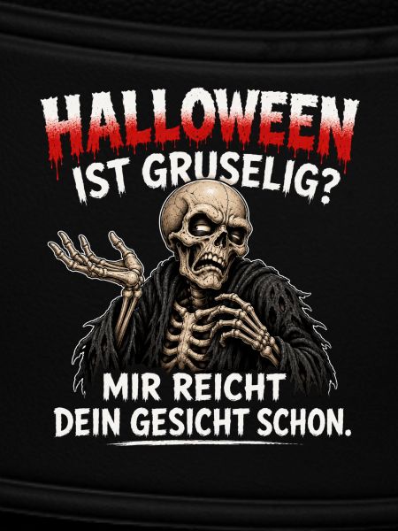 Halloween Skelett Grim Reaper Spruch
