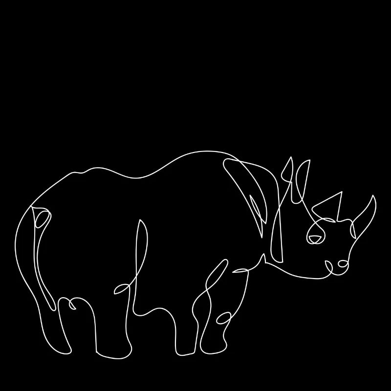 Lineart Rhinoceros white