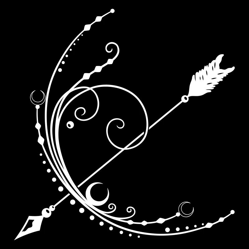 Flèche et arc lune croissant