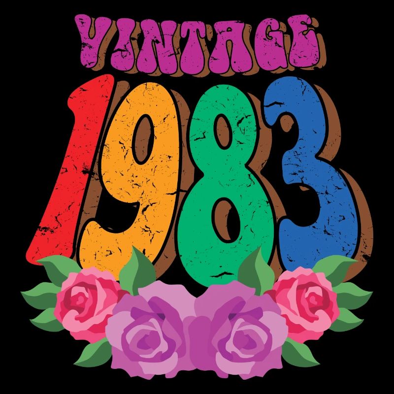 Fleur rétro 1983, cadeau 40 ans 40e anniversaire