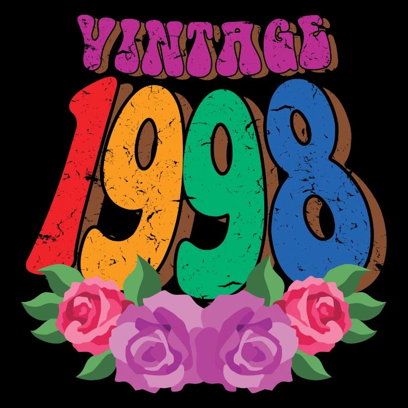 Retro Flower 1998, 24 Years Old 24th Birthday Gift