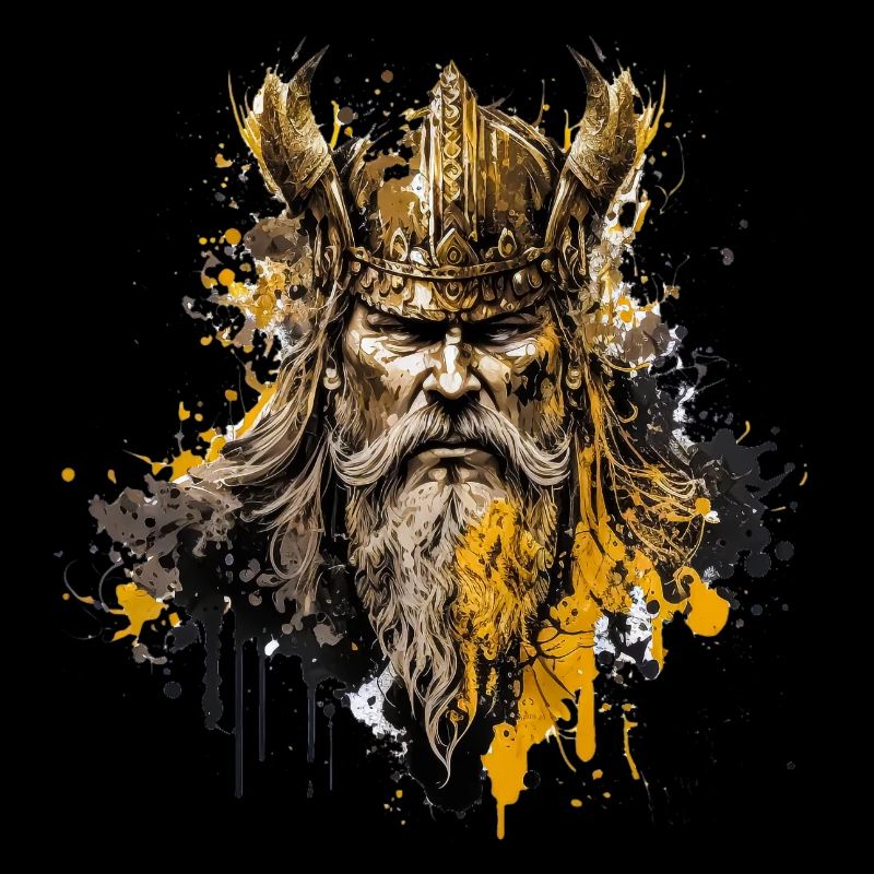 Viking ink splatter style