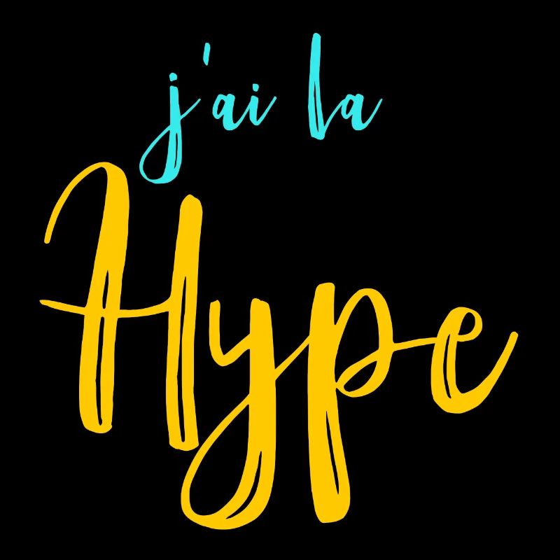 J'ailahype - lettrage jaune bleu