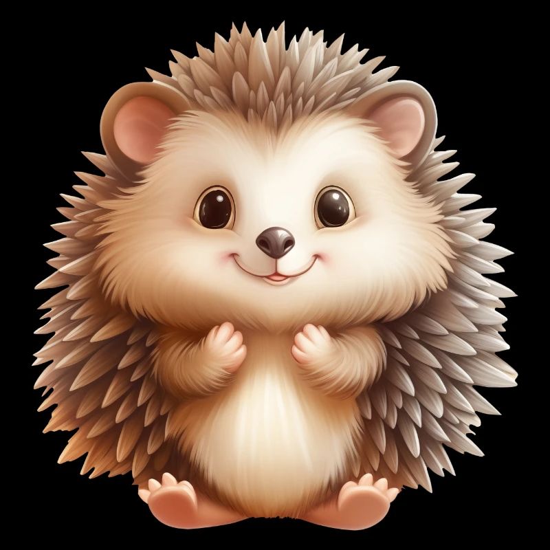 Cute sitting hedgehog