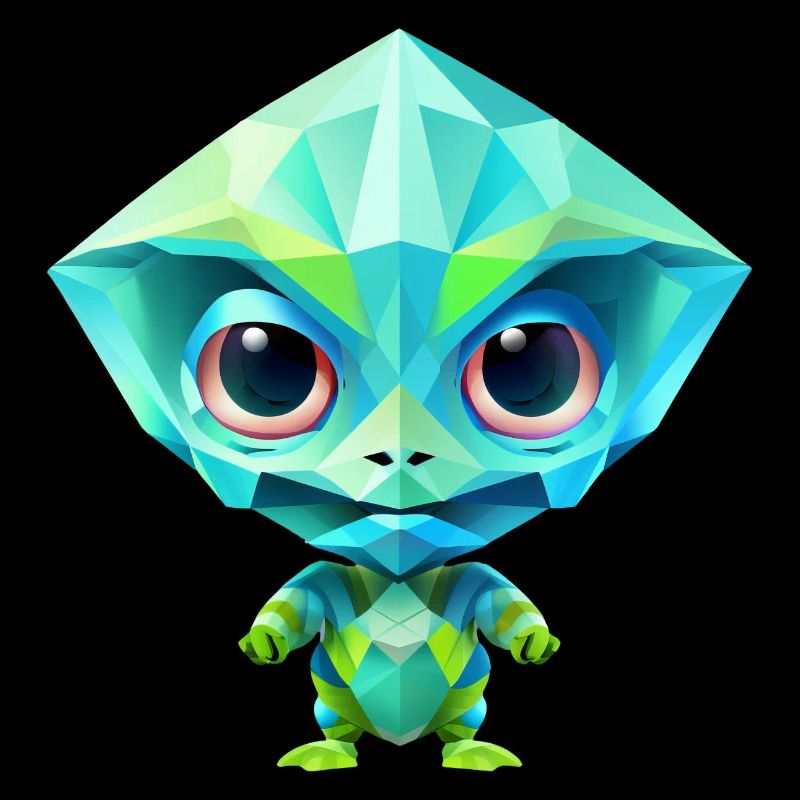 Alien Alien Green Polygon