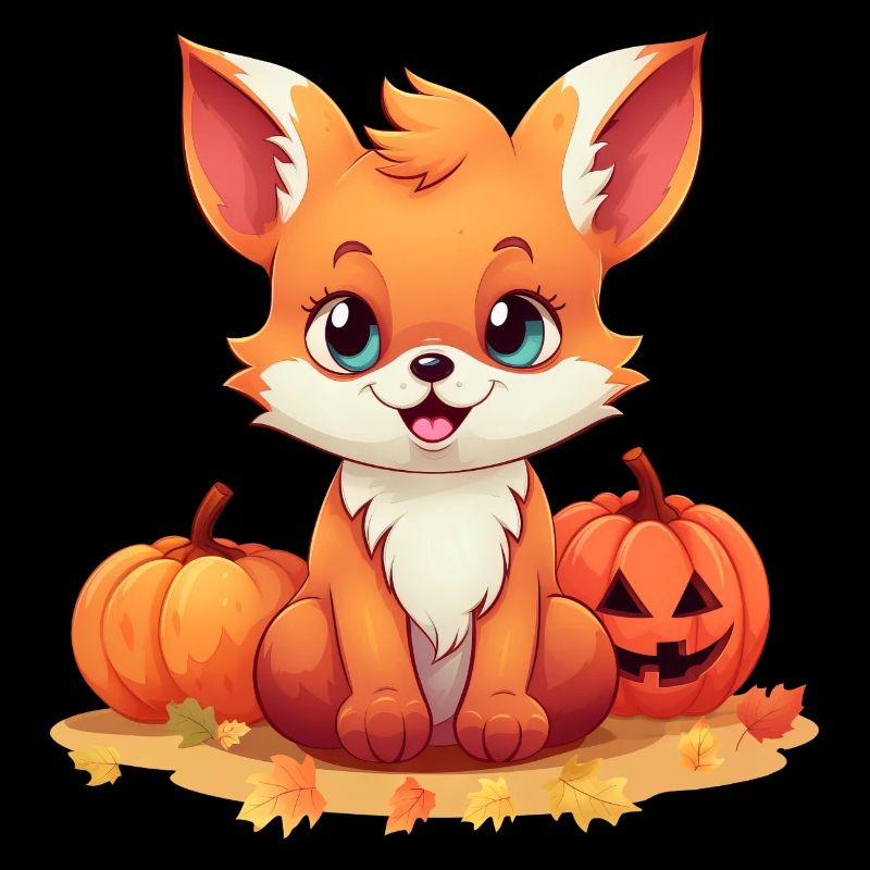 Halloween Automne: Renards dans le feuillage
